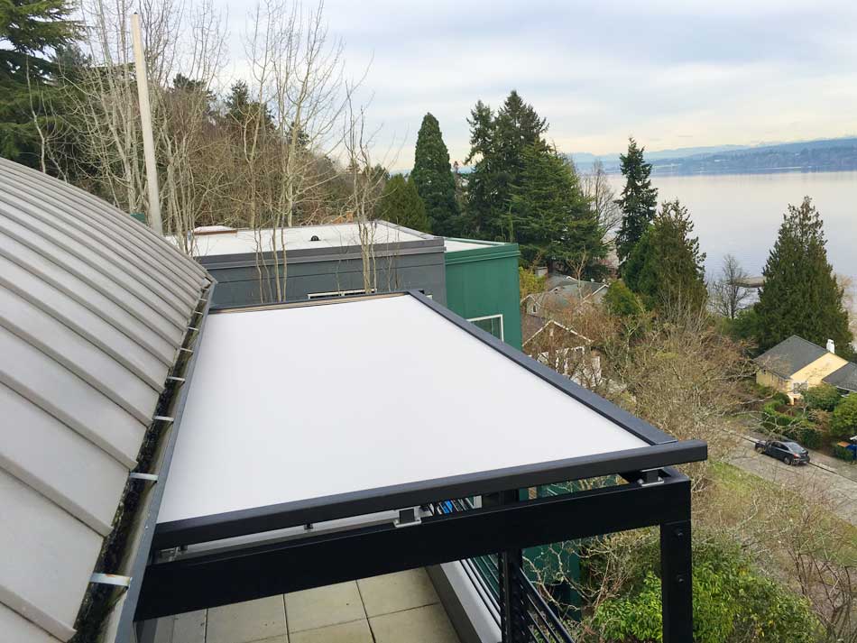Seattle Exterior Automated Skylight Shade Closed