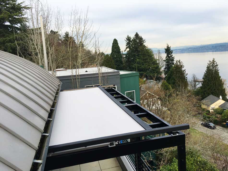 Seattle Exterior Automated Skylight Shade Open